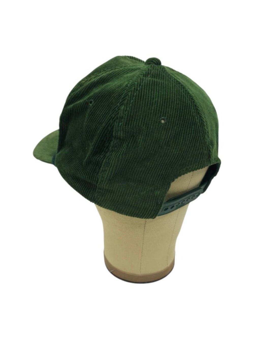 YoungAn Green Corduroy Rope Hat Snapback Circle M Plantation Cap Vtg 80s Trucker - Picture 11 of 13